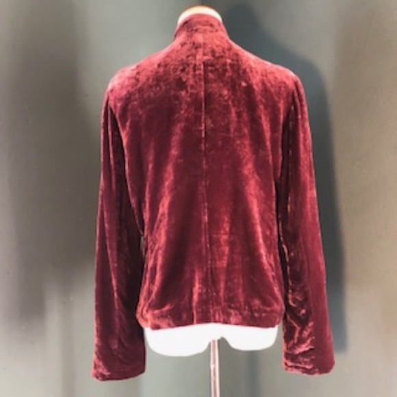 J.Jill Double breasted soft velour jacket silk blend - Picture 3 of 6